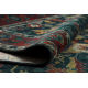 Tapis en laine POLONIA VERANO Ornement, cadre bleu foncé