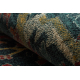 Tapis en laine POLONIA VERANO Ornement, cadre bleu foncé