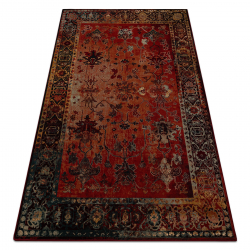 Wool carpet POLONIA BODRUM Ornament, frame ruby