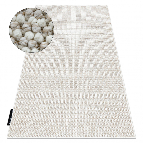 Teppich CASABLANCA LOOP weiß / beige Schleife weich