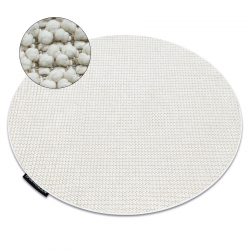 Tapis CASABLANCA LOOP cercle blanc, bouclé, doux