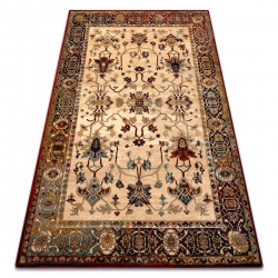 Wollteppich POLONIA BODRUM Ornament, Rahmen hell rubin