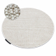Teppich CASABLANCA LOOP Kreis weiß / beige Schleife weich