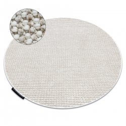 Tapis CASABLANCA LOOP cercle blanc / beige, bouclé, doux