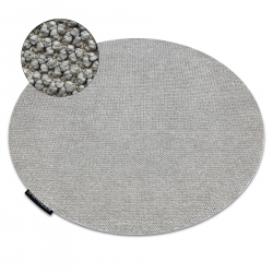 Tapis CASABLANCA LOOP cercle gris clair, bouclé, doux