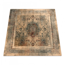 Vlnený koberec OMEGA MAMLUK Štvorcový - Rozeta vintage krémová
