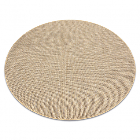 Teppich CASABLANCA LOOM Kreis beige, Schleife weich drinnen & draußen