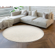 Alfombra CASABLANCA LOOM círculo crema, lazo, suave Interior y exterior