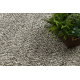 Wollteppich TAHAR 99005 anthrazit - HANDGEWEBT Schlinge, Melange 