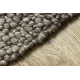 Wollteppich TAHAR 99005 anthrazit - HANDGEWEBT Schlinge, Melange 