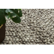 Wollteppich TAHAR 99005 anthrazit - HANDGEWEBT Schlinge, Melange 