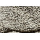 Wollteppich TAHAR 99005 anthrazit - HANDGEWEBT Schlinge, Melange 