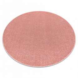 ETON PLUS Teppich Kreis Puderrosa, einfarbig, einheitlich, schlicht
