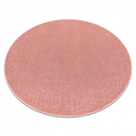 ETON PLUS Teppich Kreis Puderrosa, einfarbig, einheitlich, schlicht