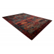 Wool carpet OMEGA AVAR Frame, diamonds, oriental - ruby