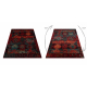 Wool carpet OMEGA AVAR Square Frame, diamonds, oriental - ruby