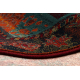 Wool carpet OMEGA AVAR Square Frame, diamonds, oriental - ruby