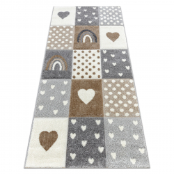 Kinderteppich Sample NEW COSMO 349 HERZ STERNE beige / grau