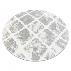 Tepih SAMPLE STILO 859 Strukturan krug siva / krema