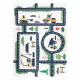 BAMBINO 2223 tapijt wasbaar Straten, auto's voor kinderen antislip room - TWEEDE-KLASSE PRODUCT