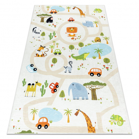 BAMBINO 1165 Waschteppich Zoo für Kinder Anti-Rutsch beige - ZWEITKLASSIGES PRODUKT