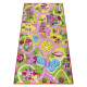 REBEL ROADS CARPET Sweet town 26 Sweets, non-slip for children - pink / green - SECOND-RATE PRODUCT