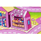 REBEL ROADS TEPPICH Sweet town 26 Süßigkeiten, rutschfest für Kinder - rosa / grün - ZWEITKLASSIGES PRODUKT