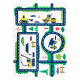 BAMBINO 2223 washing carpet Streets, cars for children anti-slip cream - SECOND-RATE PRODUCT