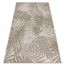 Sisal tapijt SISAL FLOORLUX 20504 blad motief Champagne / donker grijskleuring JUNGLE - TWEEDE-KLASSE PRODUCT