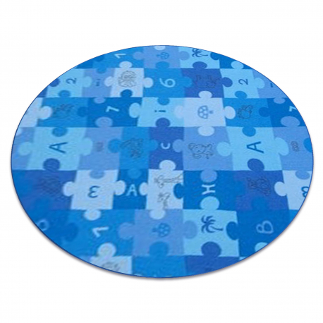 Alfombra infantil PUZLE círculo azul 