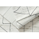 Teppich SAMPLE BELLA F204 Geometrisch weiß / hellgrau Fransen  