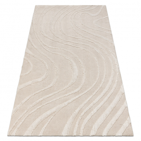 Tæppe SAMPLE COZY C3325A Struktur Bølger beige / fløde