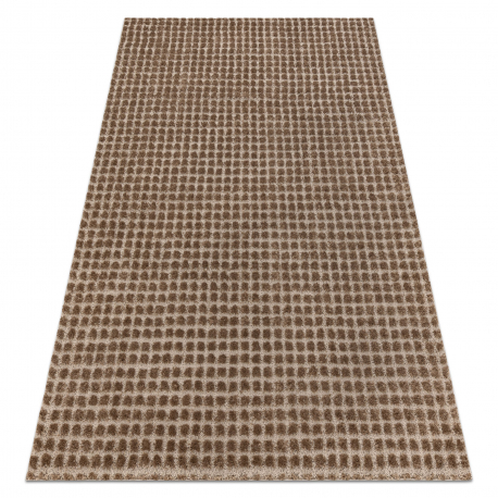Dywan SAMPLE PENELOPE 07964A GEOMETRYCZNY KWADRATY STRUKTURALNY brąz