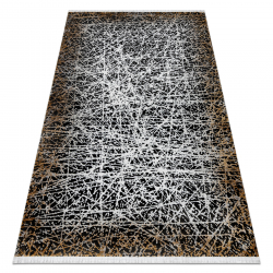 Teppich SAMPLE BELLA F201B Abstraktion grau / gold Fransen  