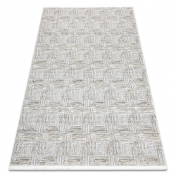 Teppich SAMPLE TWEETY C3732B Geometrisch weiß / hellgrau Fransen  