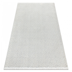 Teppich SAMPLE TRYSA LG06A Punkte Creme / Hellgrau Fransen  