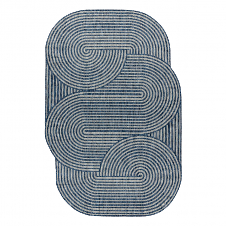 Teppich CASA SHAPE A1835A SISAL Geometrisch grau / blau - ZWEITKLASSIGES PRODUKT