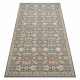 Tappeto in lana SOHO 477.07.LA500 OSTA - Fiori, cornice, naturale grigio / beige
