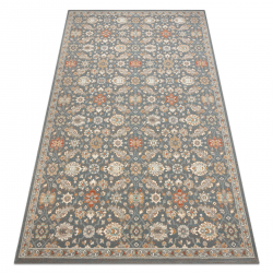 Tapis en laine SOHO 477.07.LA500 OSTA - Fleurs, cadre, naturel gris / beige