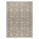 Tappeto in lana SOHO 477.07.LA500 OSTA - Fiori, cornice, naturale grigio / beige