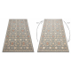 Tappeto in lana SOHO 477.07.LA500 OSTA - Fiori, cornice, naturale grigio / beige