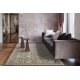 Tappeto in lana SOHO 477.07.LA500 OSTA - Fiori, cornice, naturale grigio / beige