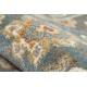 Tappeto in lana SOHO 477.07.LA500 OSTA - Fiori, cornice, naturale grigio / beige
