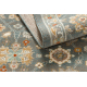 Tappeto in lana SOHO 477.07.LA500 OSTA - Fiori, cornice, naturale grigio / beige