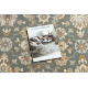 Tappeto in lana SOHO 477.07.LA500 OSTA - Fiori, cornice, naturale grigio / beige