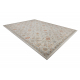 Wollteppich SOHO 477.07.LA110 OSTA - Blumen, Rahmen, natural beige / Terrakotta