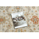 Wollteppich SOHO 477.07.LA110 OSTA - Blumen, Rahmen, natural beige / Terrakotta