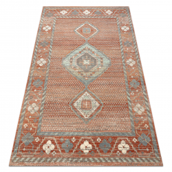 Tapis en laine SOHO 477.11.LA000 OSTA - Boho, cadre, naturel terre cuite / gris