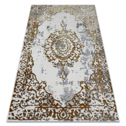 Tapis ALLURE 1961 Ornement, cadre - Structurel, élégant, glamour or / blanc