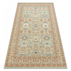 Tapis en laine SOHO 477.26.LA400 OSTA - Ornement, cadre, naturel vert / beige
